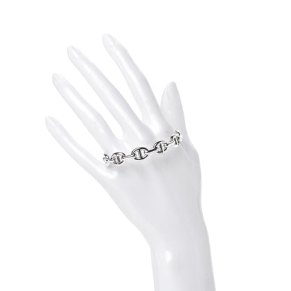 Hermes Sterling Silver MM Chaine d'Ancre Enchainee Cuff Bracelet LG 2 of 5