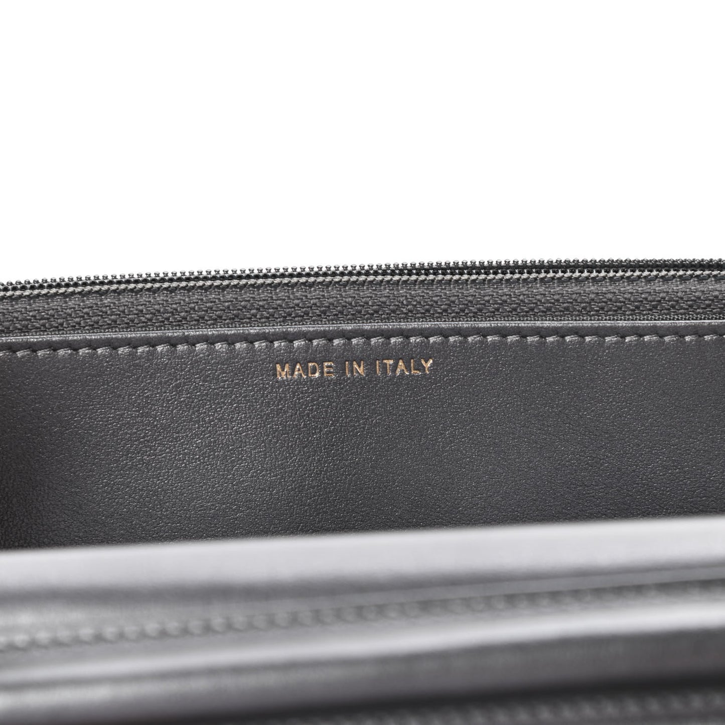 Iridescent Calfskin Velvet Stripe Wallet On Chain WOC Charcoal