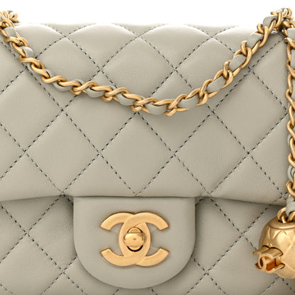 Chanel Lambskin Quilted Mini Pearl Crush Flap Grey 9 of 12