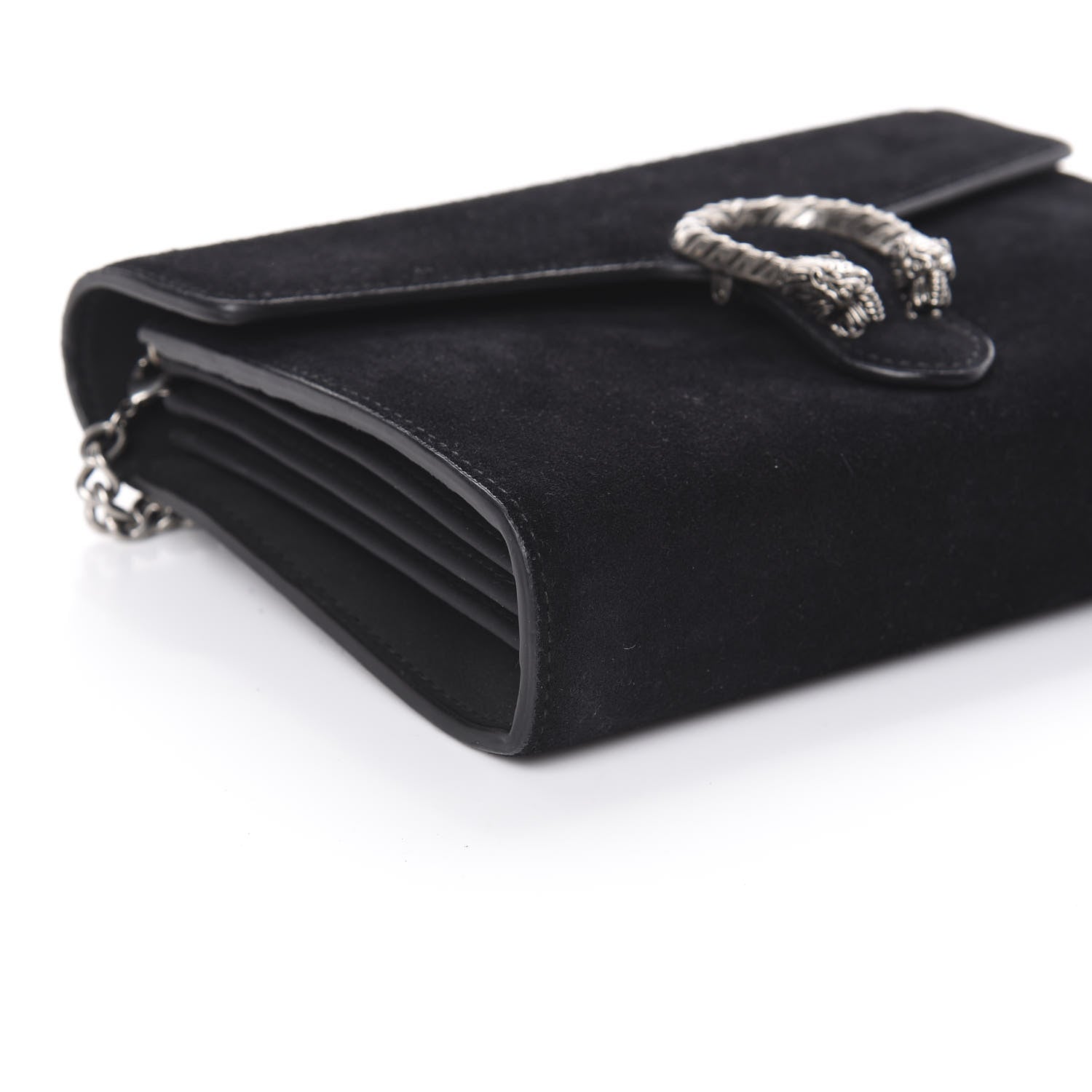Gucci Suede Mini Dionysus Chain Wallet Black 7 of 8