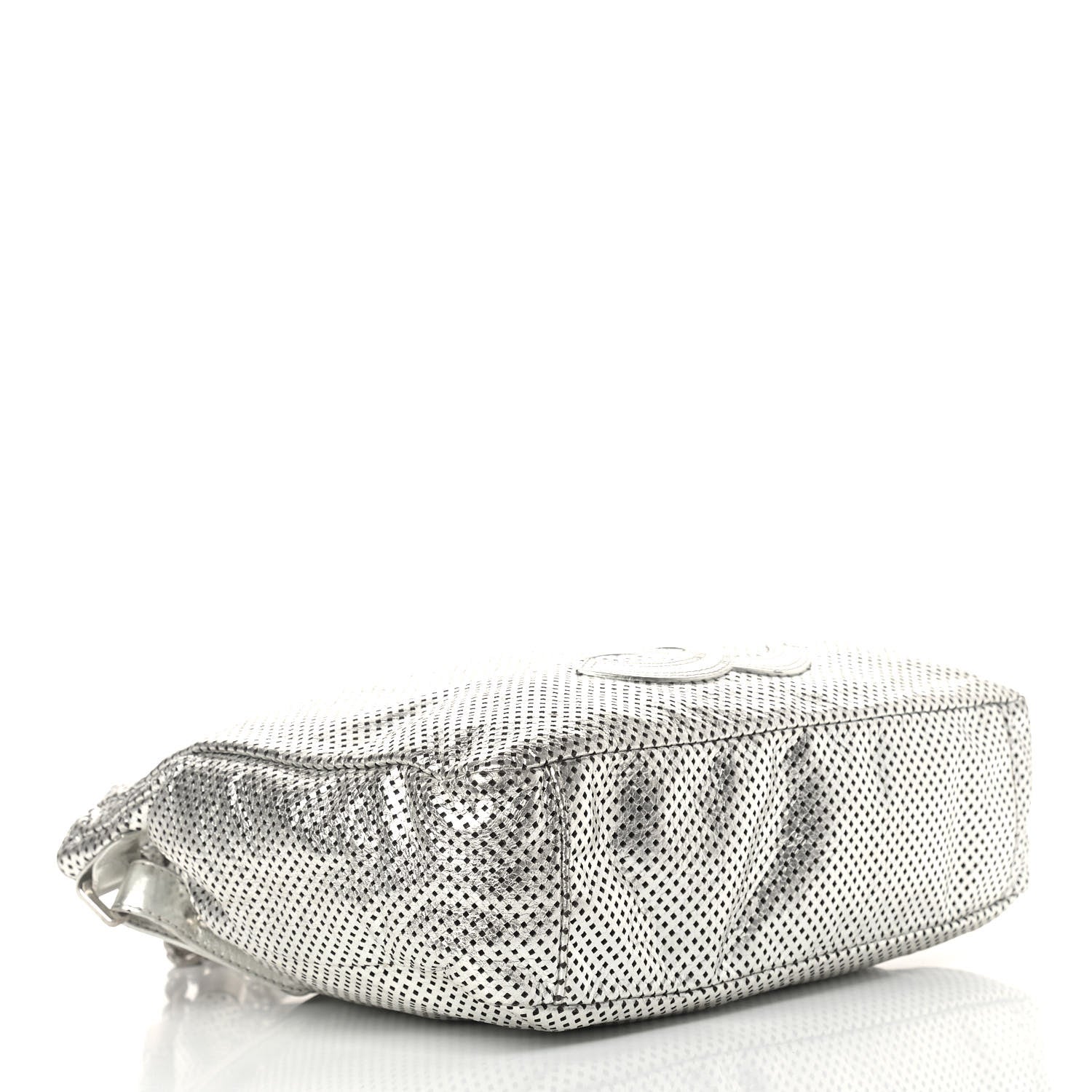 Chanel Metallic Glazed Calfskin Perforated Medium Rodeo Drive Tote Silver 4 of 15