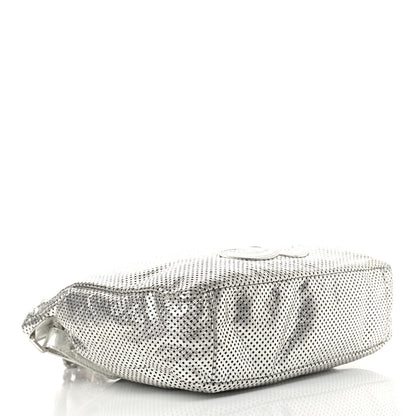 Chanel Metallic Glazed Calfskin Perforated Medium Rodeo Drive Tote Silver 4 of 15