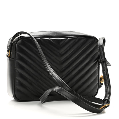 Saint Laurent Calfskin Matelasse Monogram Lou Camera Bag Black 3 of 9