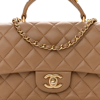 Chanel Lambskin Quilted Metal Mini Top Handle Rectangular Flap Beige 8 of 15