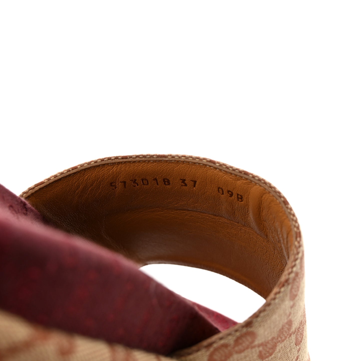 Canvas GG Monogram Angelina Platform Slide Sandals 37 Beige Ruggine