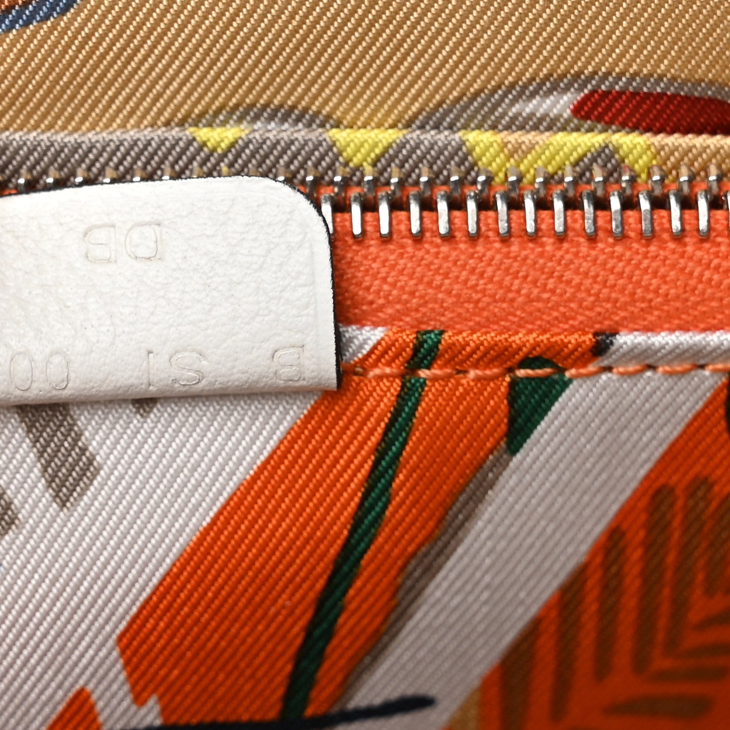 Hermes Evercolor Silk'In Wallet New White Orange Gris Mouette 7 of 8