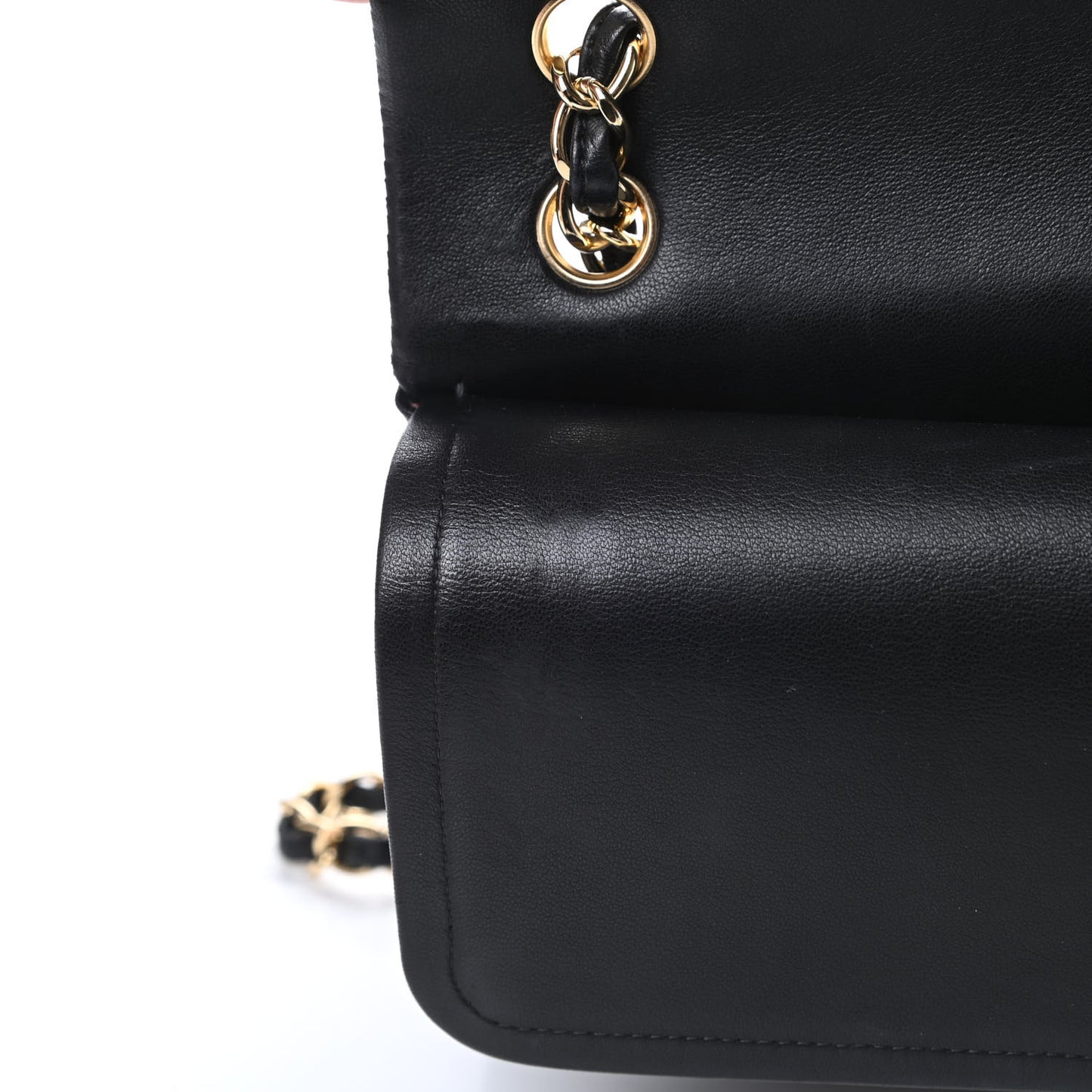 Lambskin Quilted Jumbo Double Flap Black