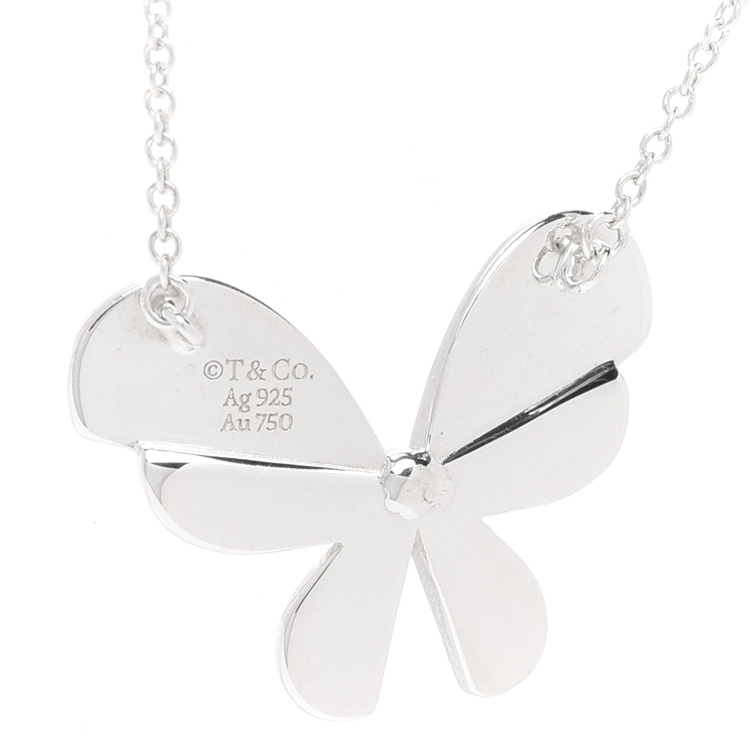 Tiffany Sterling Silver 18K Rose Gold Return to Tiffany Love Bugs Butterfly Pendant Necklace 6 of 6