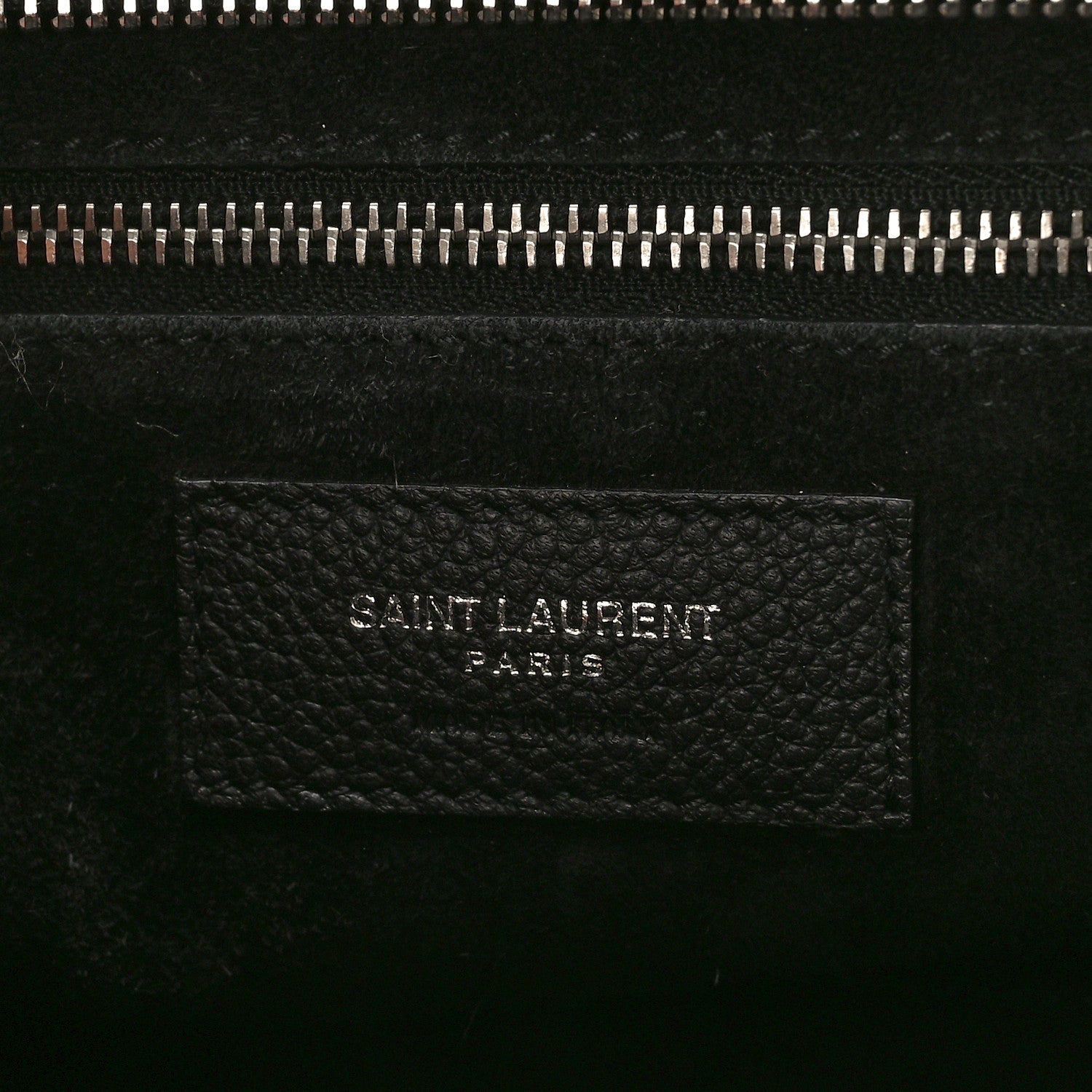 Saint Laurent Grained Calfskin Small Cabas Rive Gauche Black 6 of 10