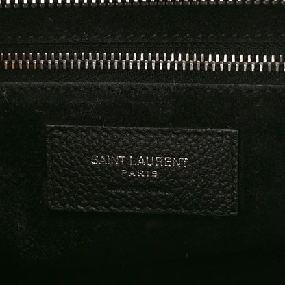 Saint Laurent Grained Calfskin Small Cabas Rive Gauche Black 6 of 10