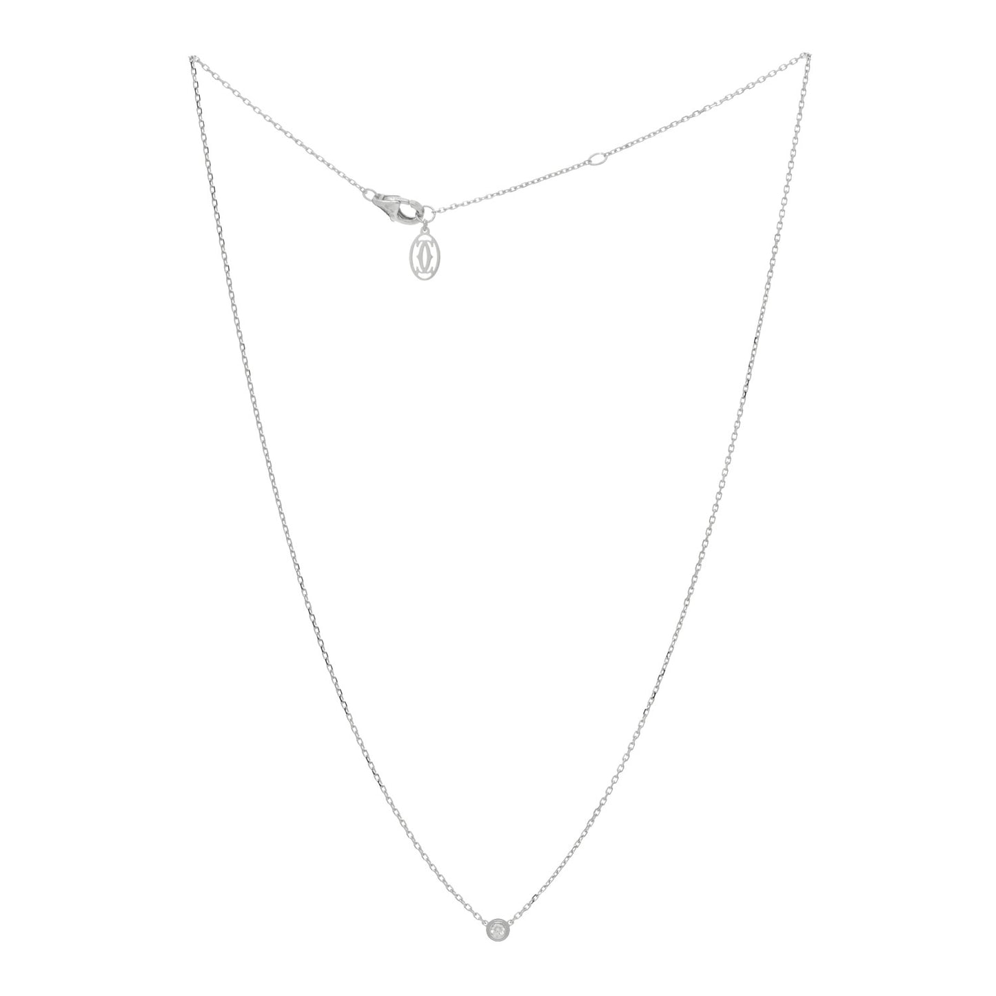 18K White Gold Diamond XS D'Amour Pendant Necklace