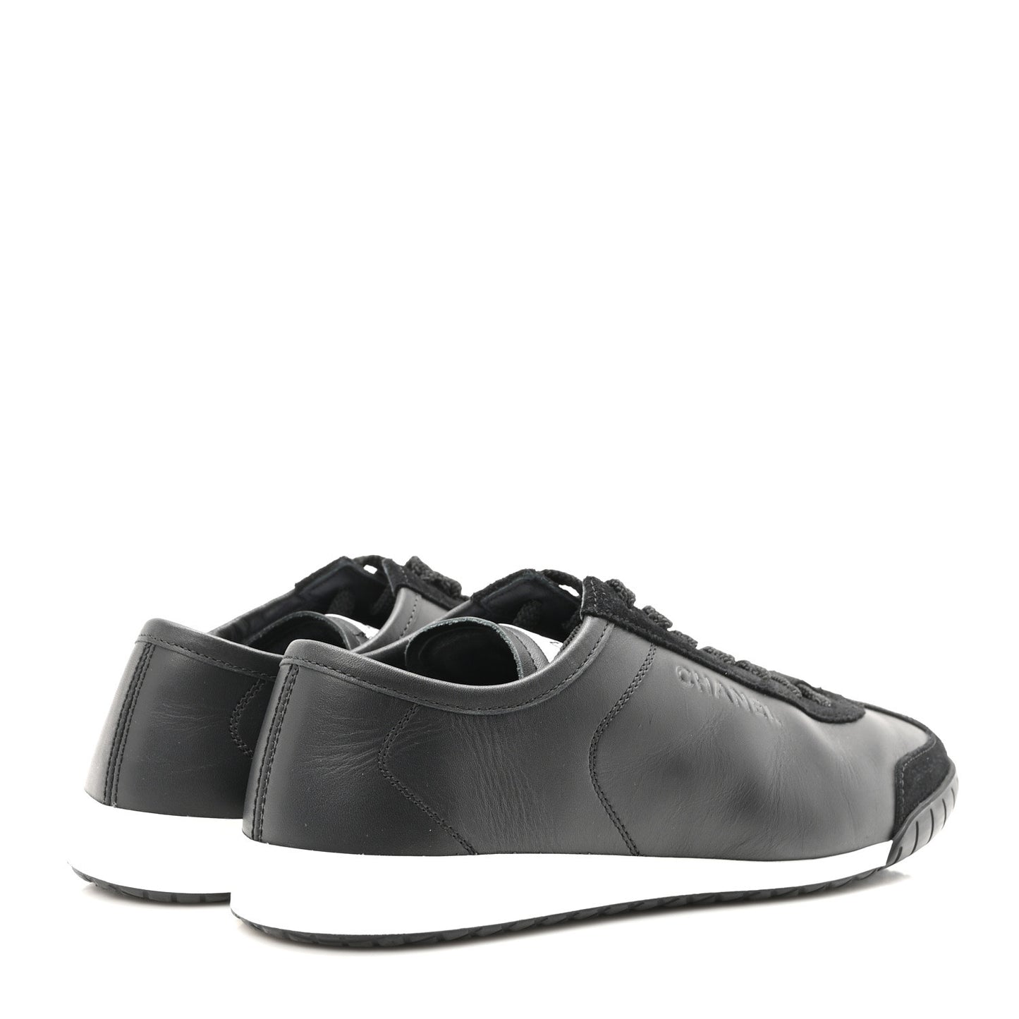 Calfskin Suede Sneakers 36 Black