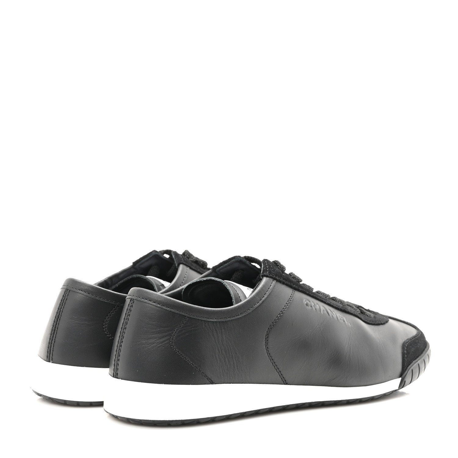 Chanel Calfskin Suede Sneakers 36 Black 5 of 8