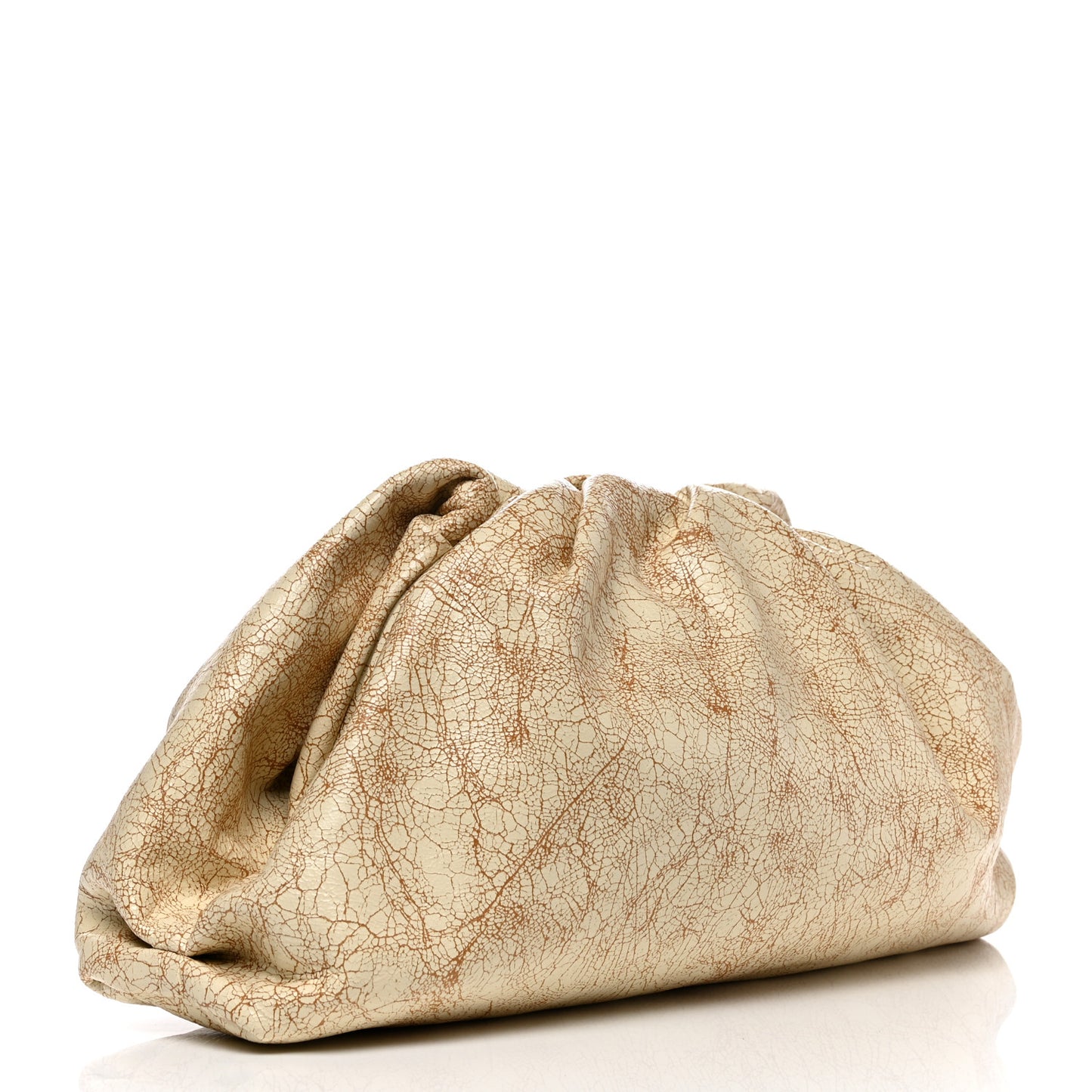Crackled Calfskin The Pouch Oversized Clutch Zabaione
