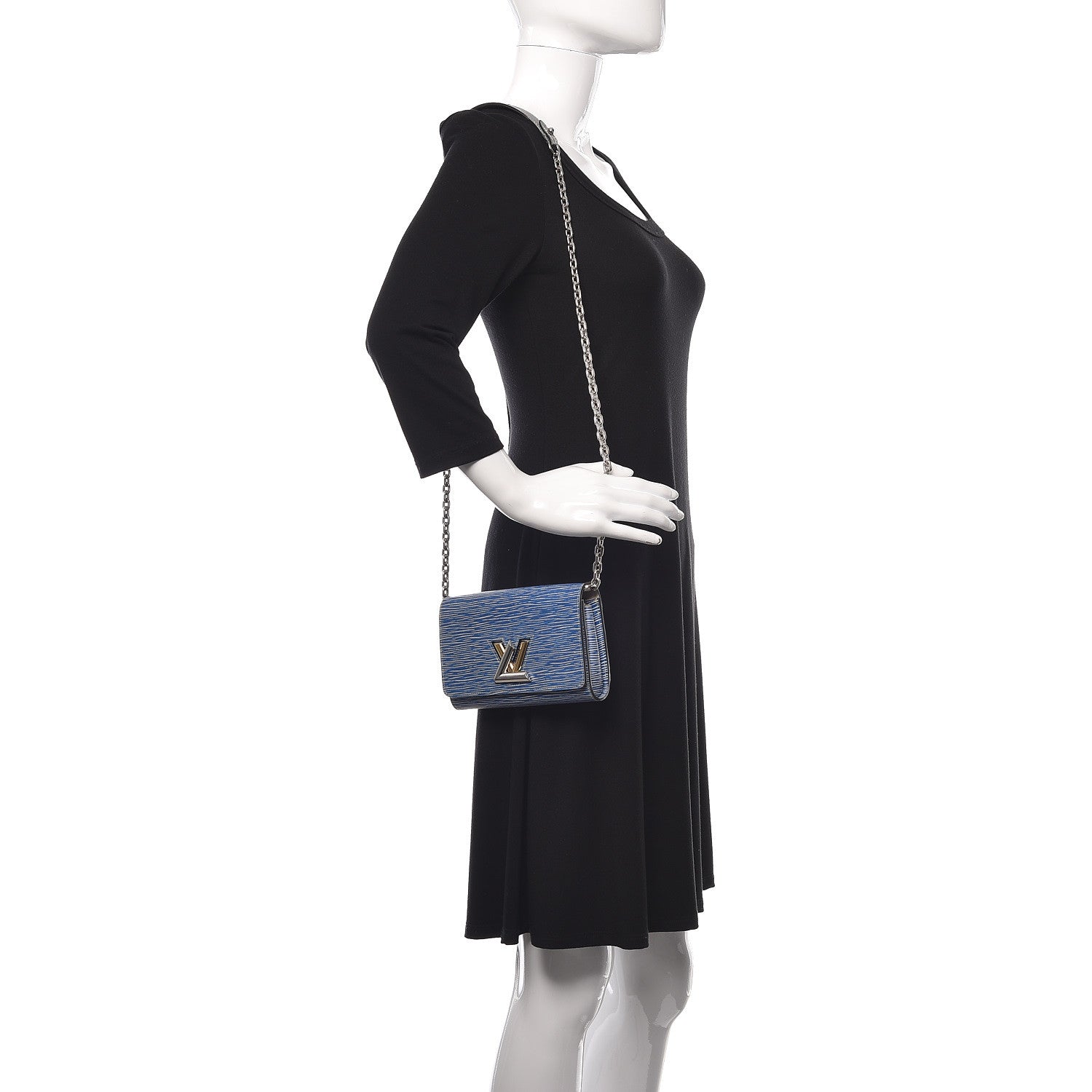 Louis Vuitton Epi Twist Chain Wallet Denim Light 2 of 10