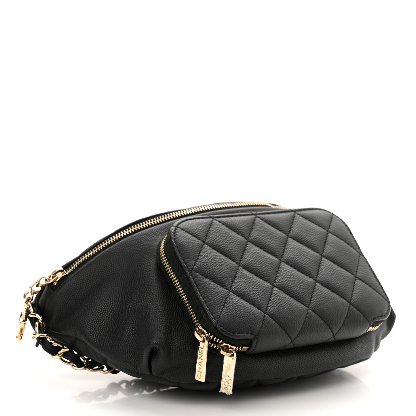 Caviar Quilted Business Affinity Waist Belt Bag Black