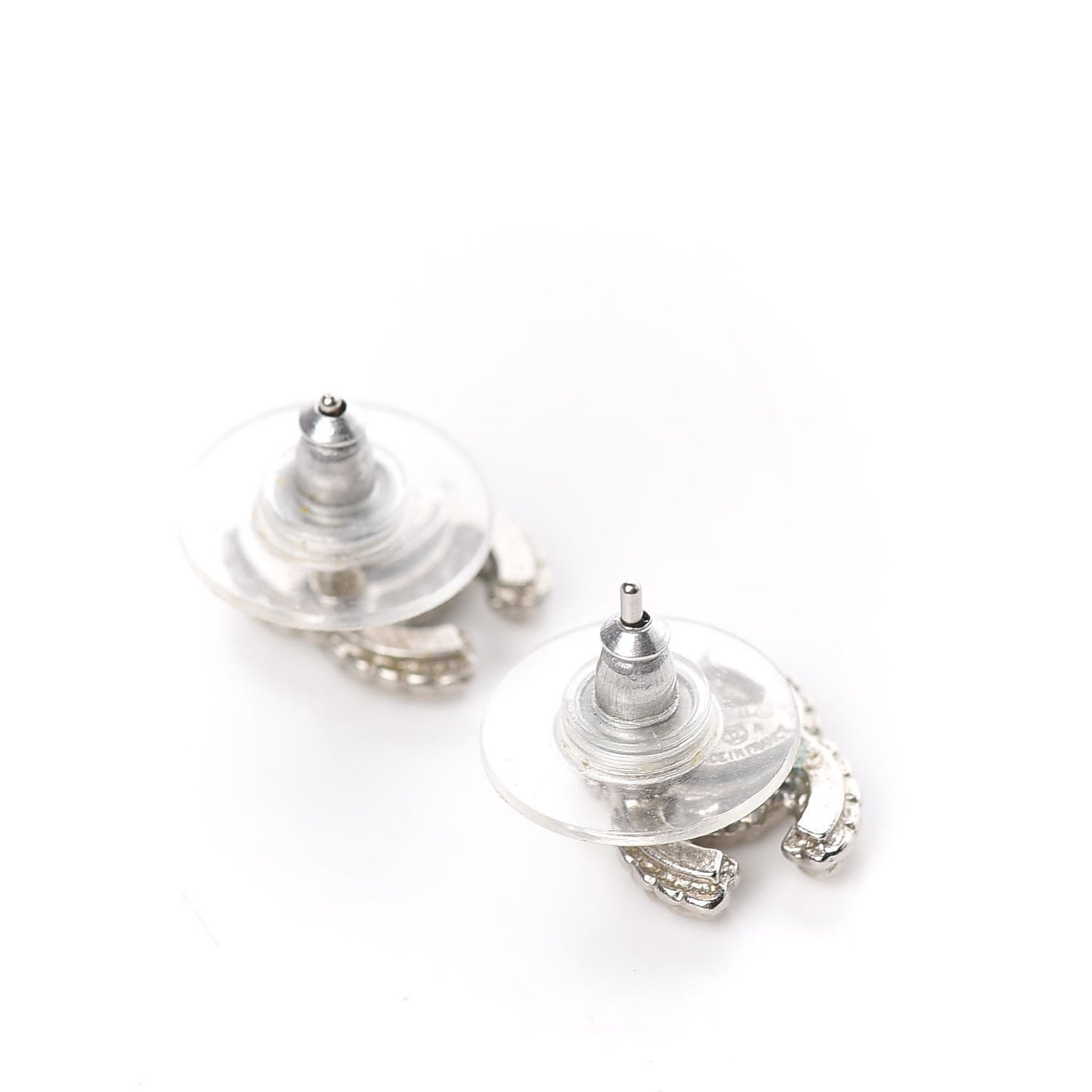 Crystal Mini CC Earrings Silver