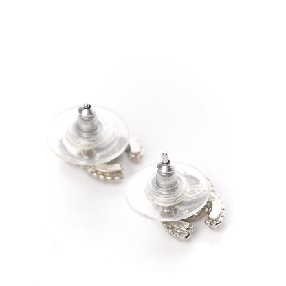 Chanel Crystal Mini CC Earrings Silver 3 of 4