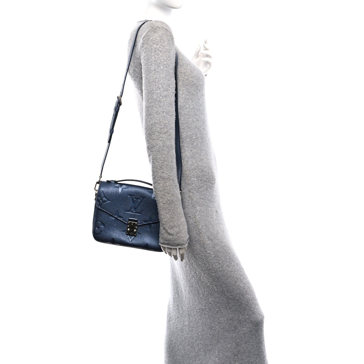 Metallic Empreinte Monogram Giant Pochette Metis Navy Nacre