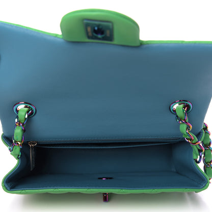 Chanel Lambskin Quilted Mini Rectangular Flap Green Blue 5 of 10