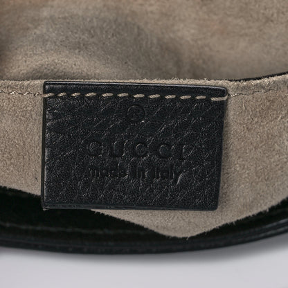 Gucci Pebbled Calfskin Small 1973 Chain Shoulder Bag Black 6 of 11