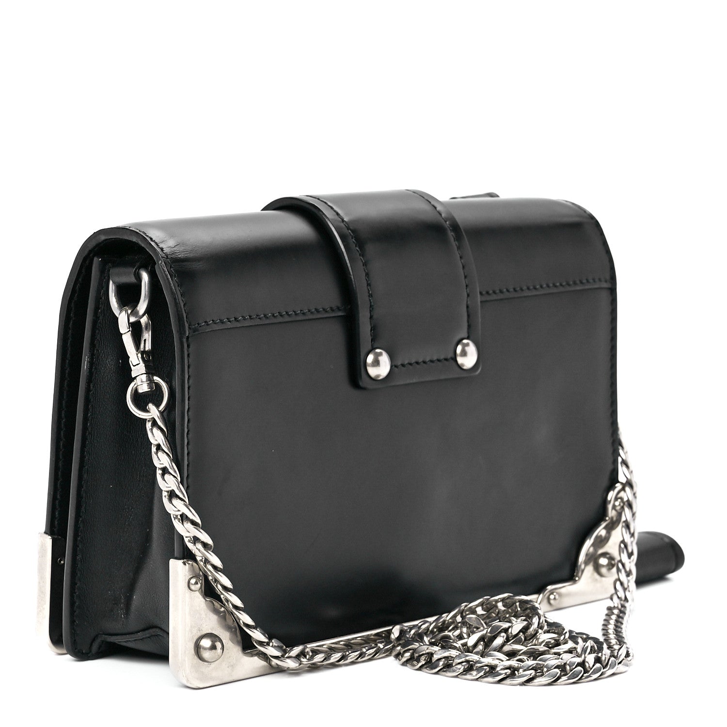 Prada City Calfskin Cahier Chain Wristlet Clutch Black 2 of 10
