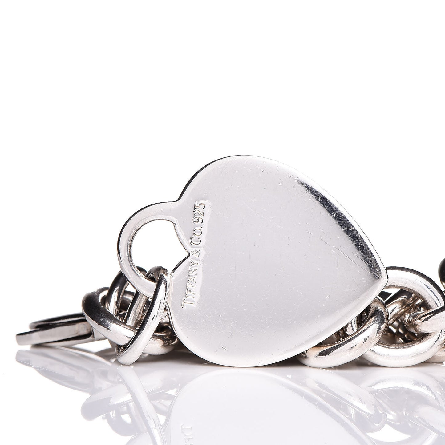 Sterling Silver Heart Tag Charm Bracelet
