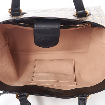 Gucci Soft GG Supreme Monogram Bees Small Crossbody Tote Beige Oro Black 4 of 8