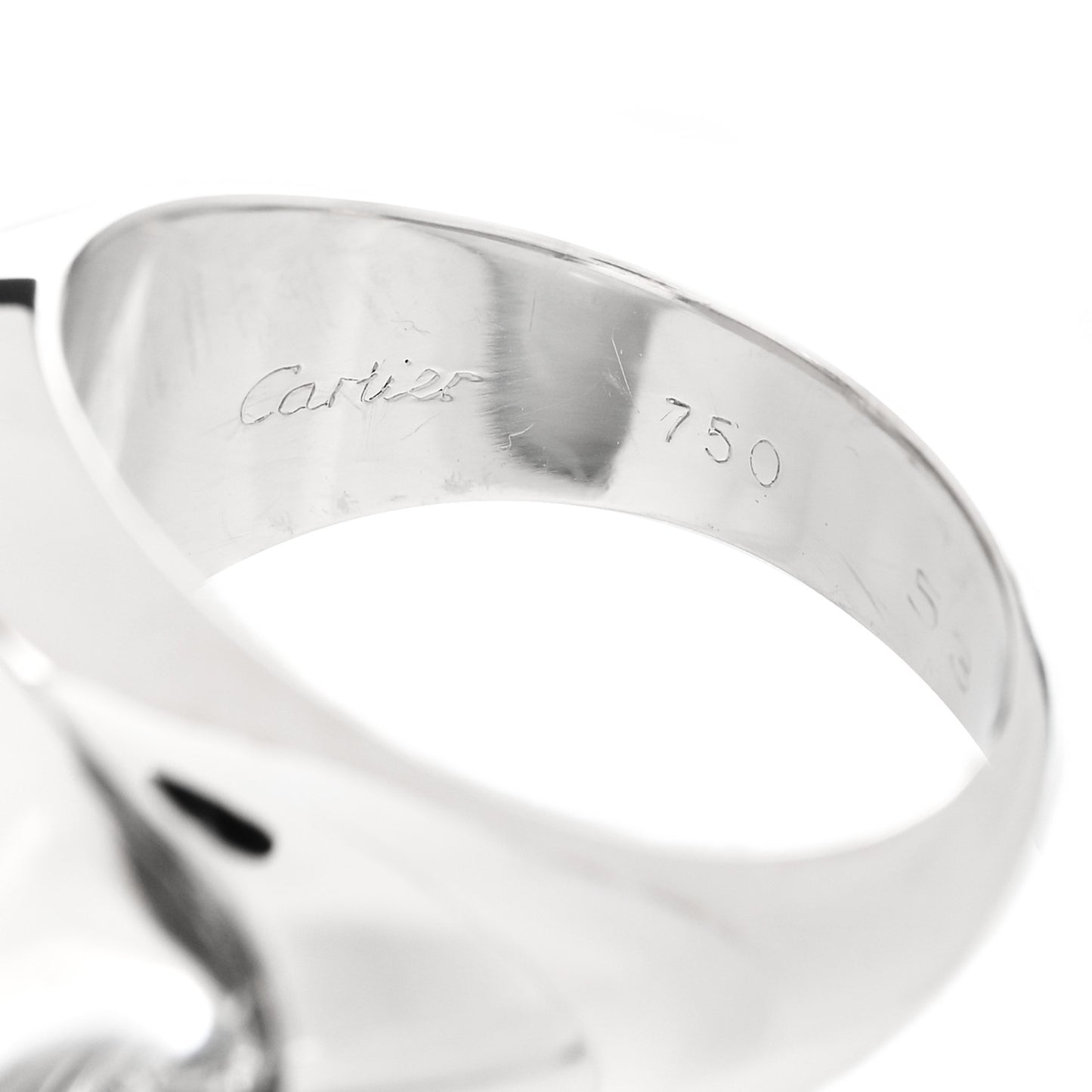 18K White Gold Diamond Rock Crystal Myst de Cartier Ring 53 6.5