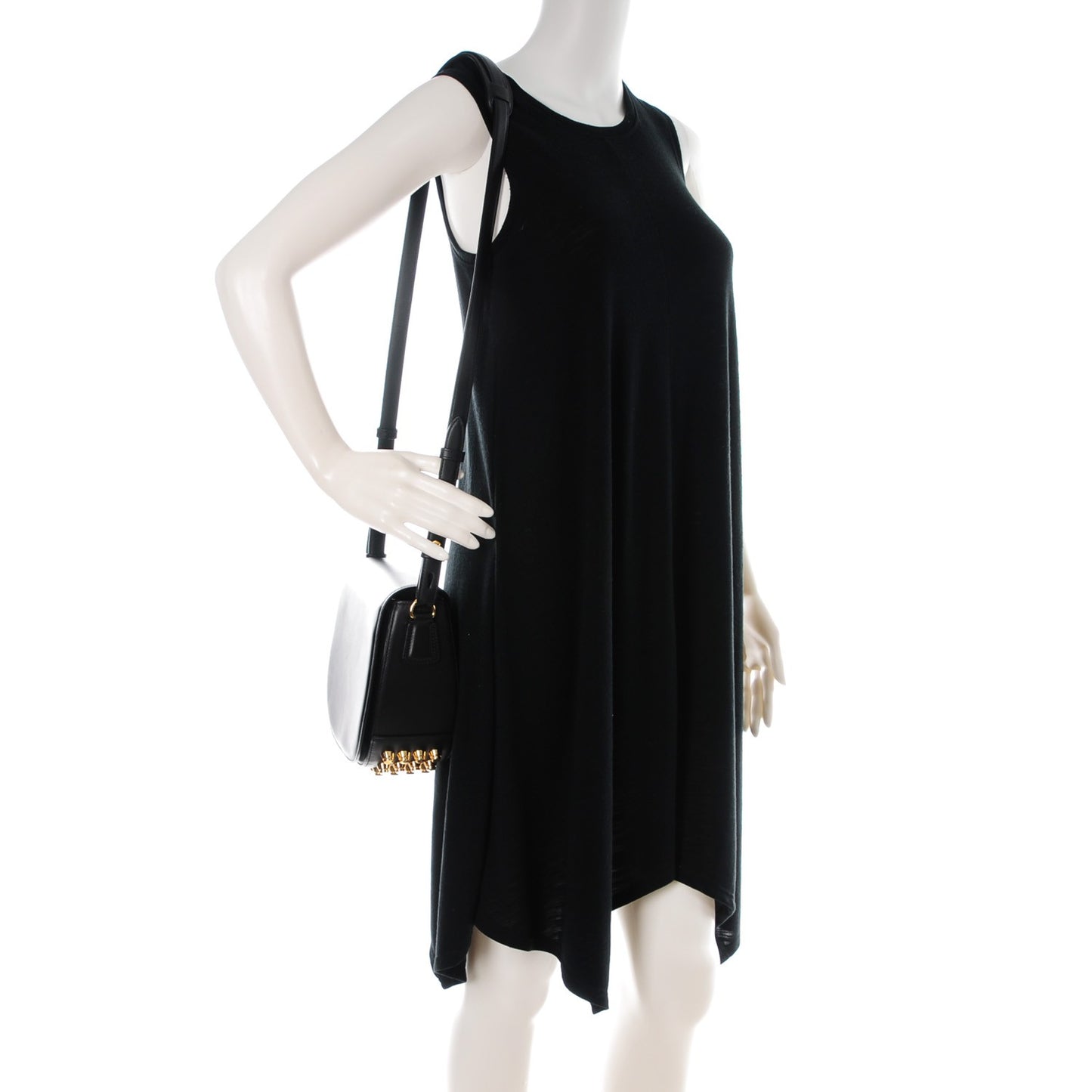 Calfskin Small Lia Sling Black Pale Gold Hardware