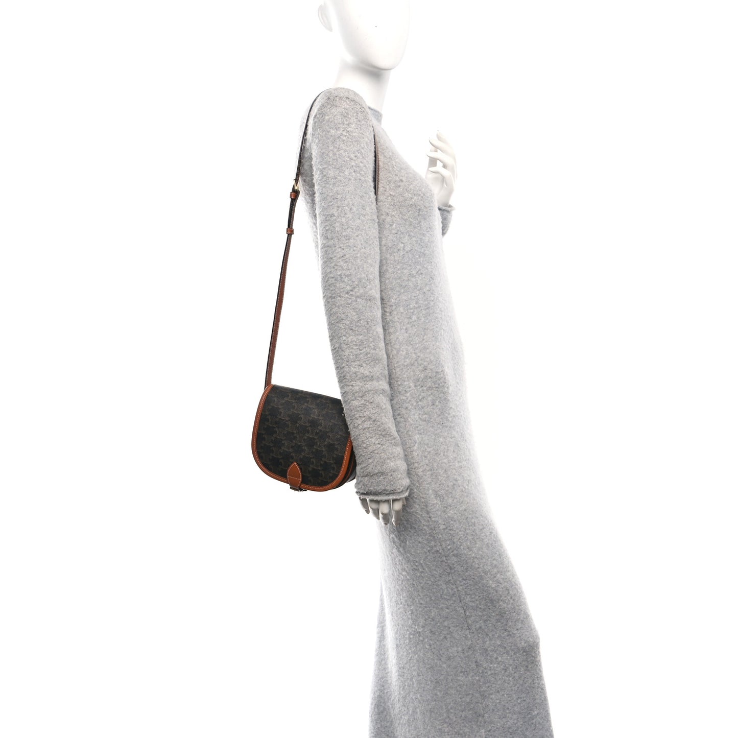 Triomphe Canvas Medium Folco Bag Tan