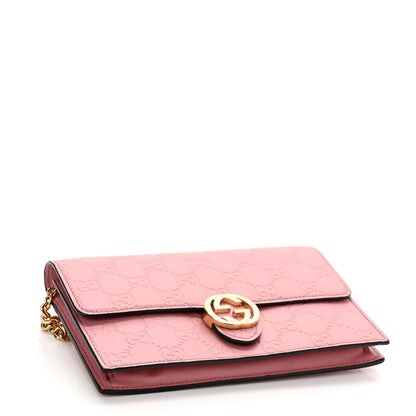 Gucci Guccissima Icon Chain Wallet Carmine Rose 5 of 9