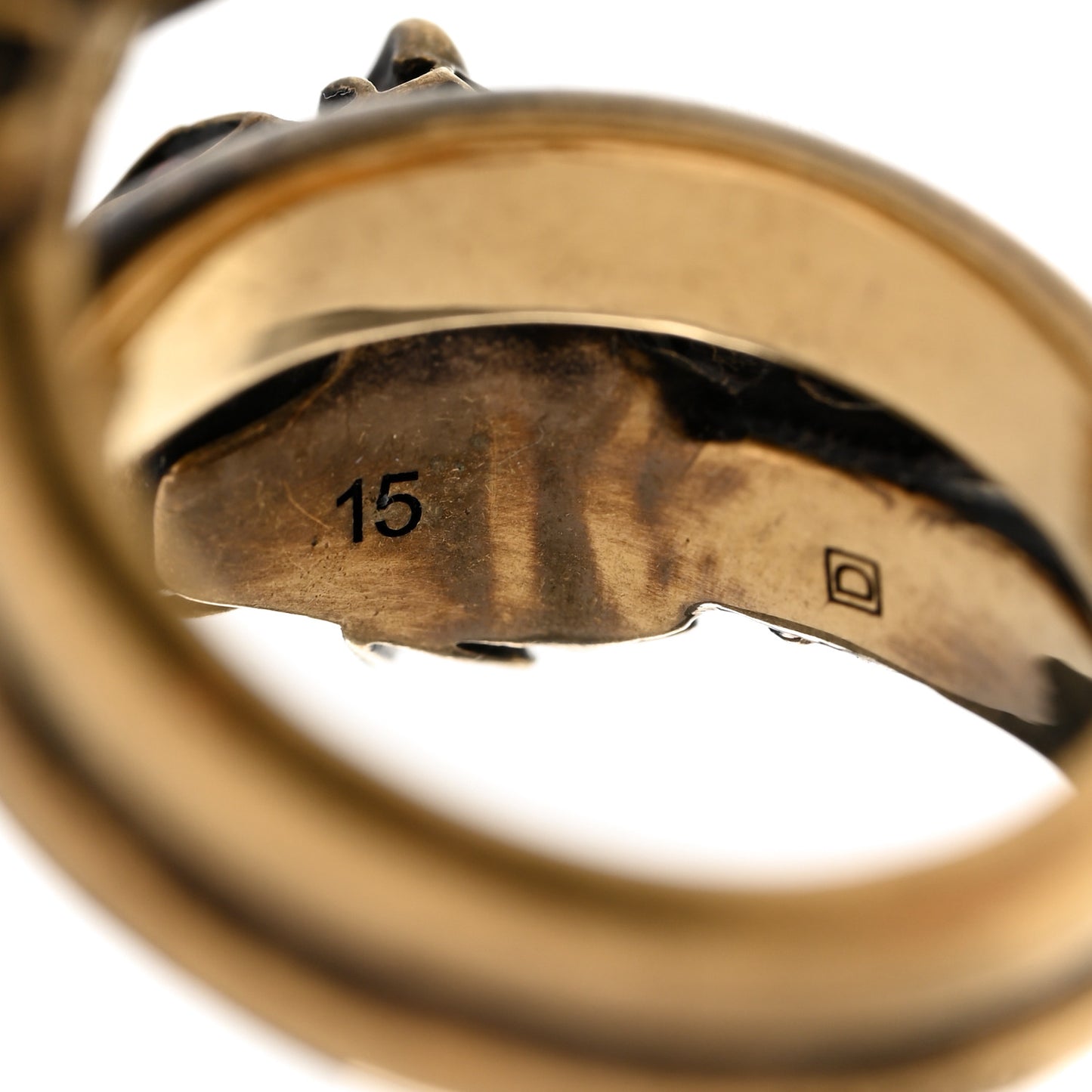 Tiger Heads Double Wrap Ring 54 7 Aged Gold