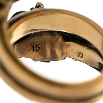 Gucci Tiger Heads Double Wrap Ring 54 7 Aged Gold 5 of 6