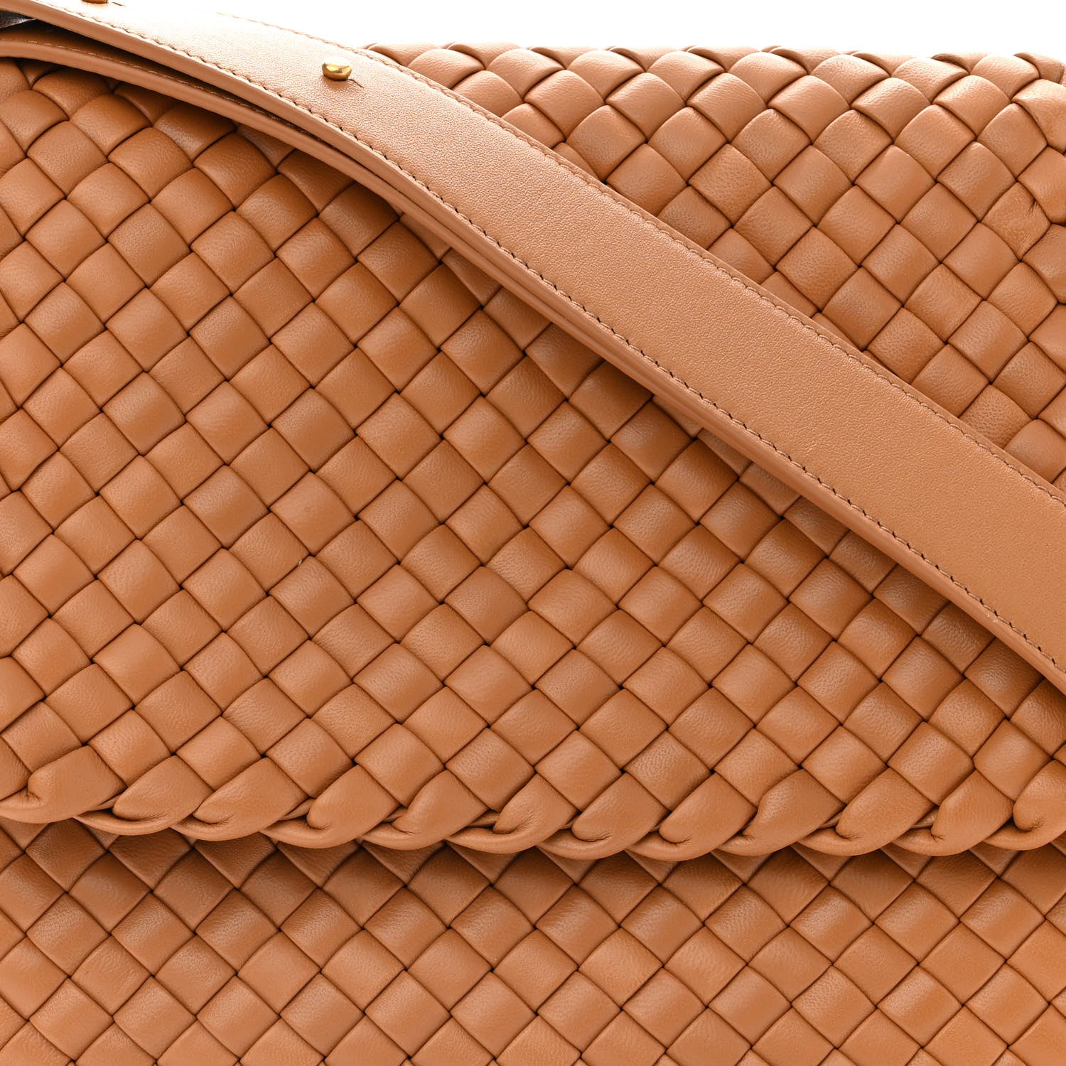 Bottega Veneta Nappa Intrecciato Cobble Shoulder Bag Caramel 7 of 10