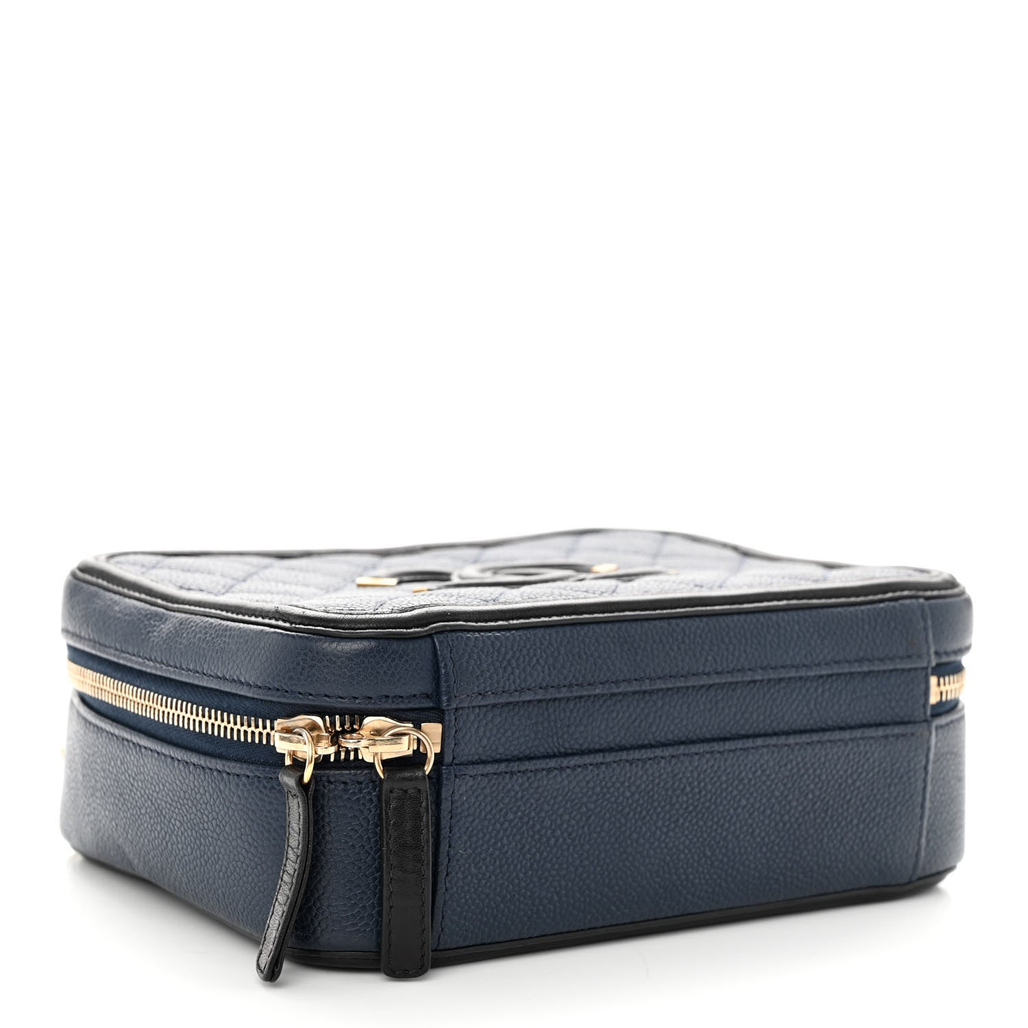 Chanel Caviar Quilted Medium CC Filigree Vanity Case Navy Black 4 of 15