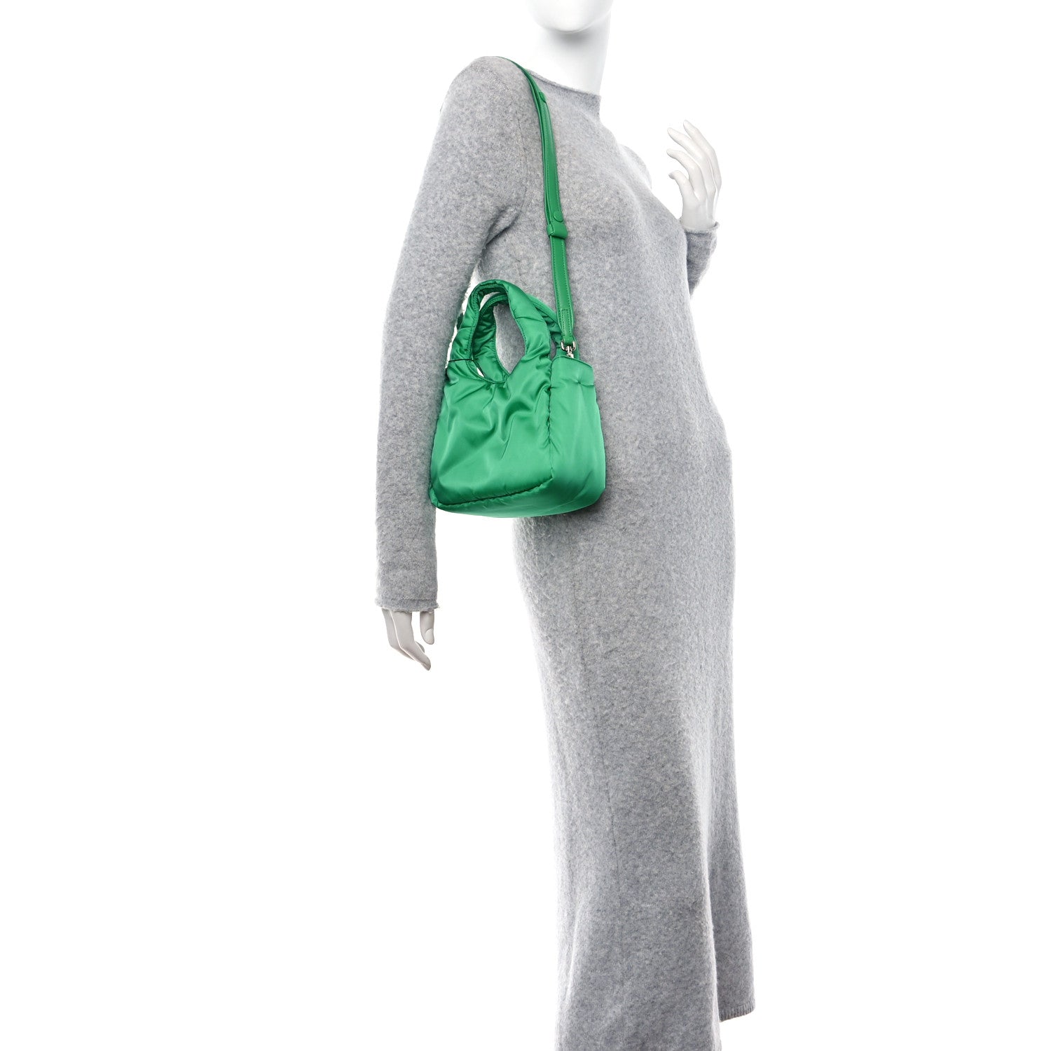 Prada Re-Nylon Soft Padded Small Double Handled Shoulder Bag Mango 2 of 9