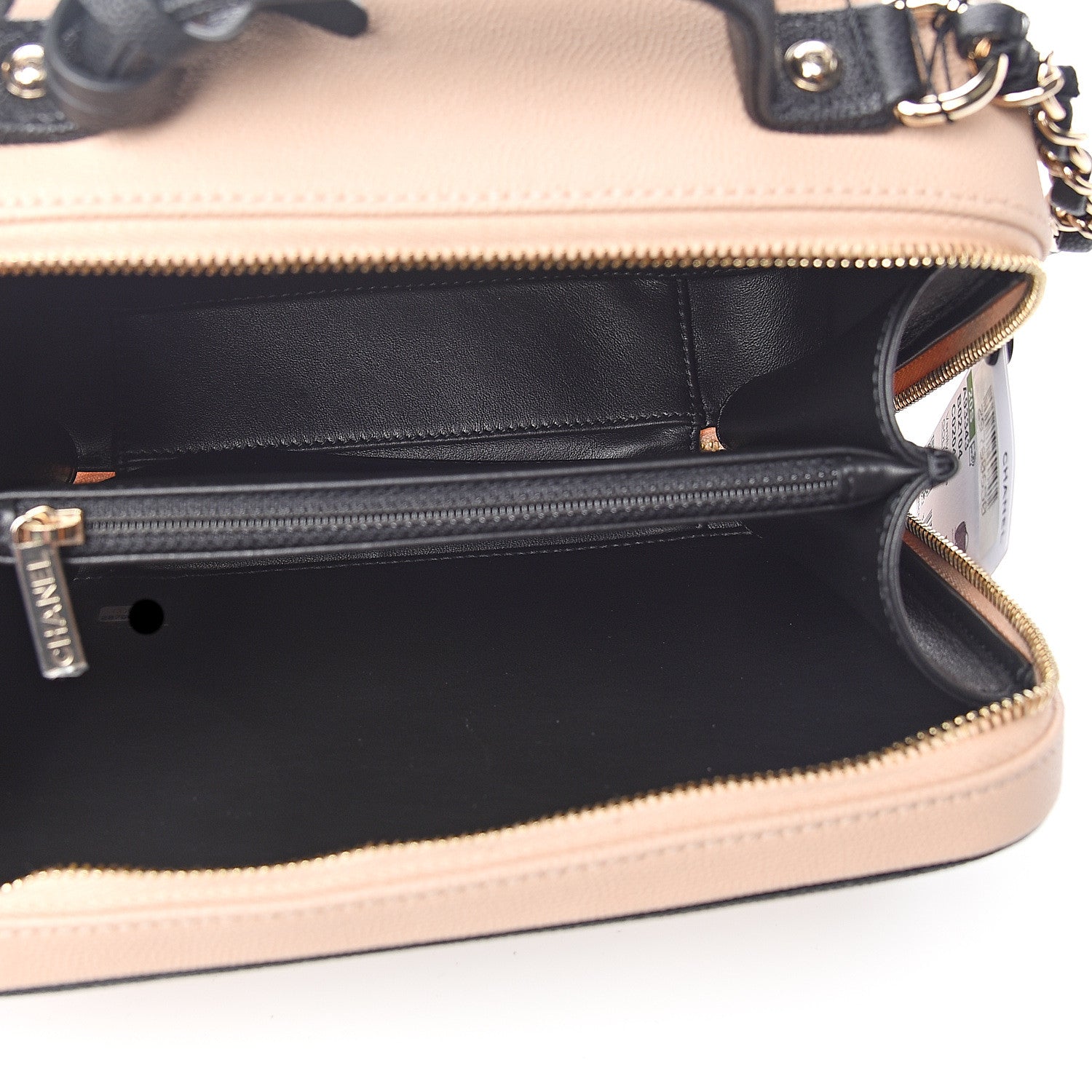 Chanel Caviar Quilted Medium CC Filigree Vanity Case Beige Black 4 of 9