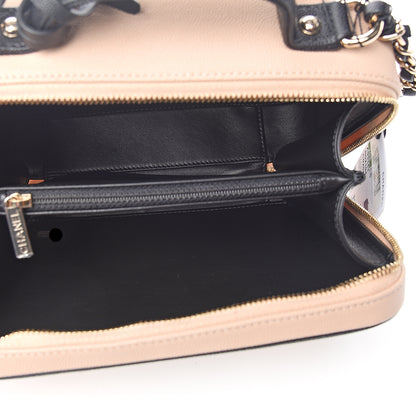 Chanel Caviar Quilted Medium CC Filigree Vanity Case Beige Black 4 of 9