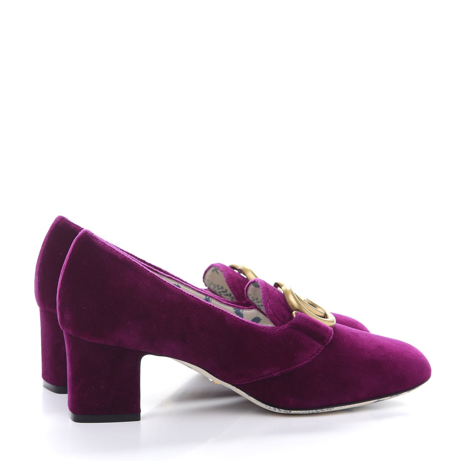Gucci Softy Velvet GG Victoire 55mm Loafer Pumps 38 Fucsia 4 of 9