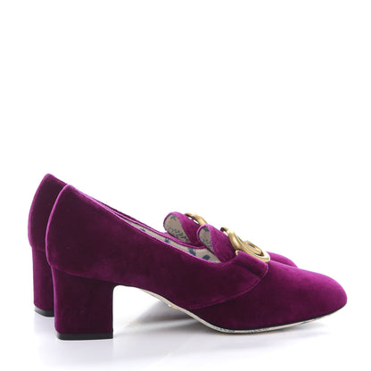 Gucci Softy Velvet GG Victoire 55mm Loafer Pumps 38 Fucsia 4 of 9