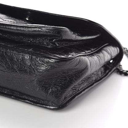Saint Laurent Crinkled Calfskin Matelasse Monogram Medium Niki Chain Satchel Black 9 of 9