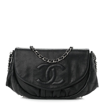 Chanel Caviar Half Moon Wallet On Chain WOC Black 1 of 12