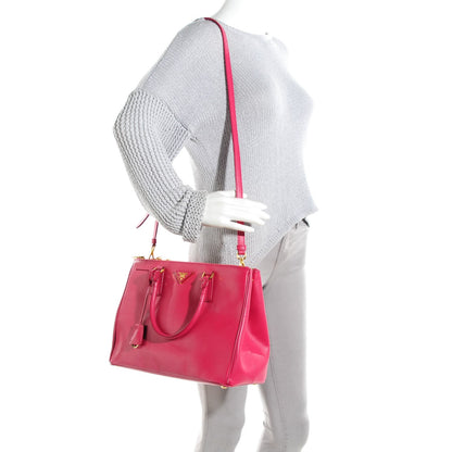 Prada Saffiano Large Galleria Double Zip Tote Fuxia 2 of 9