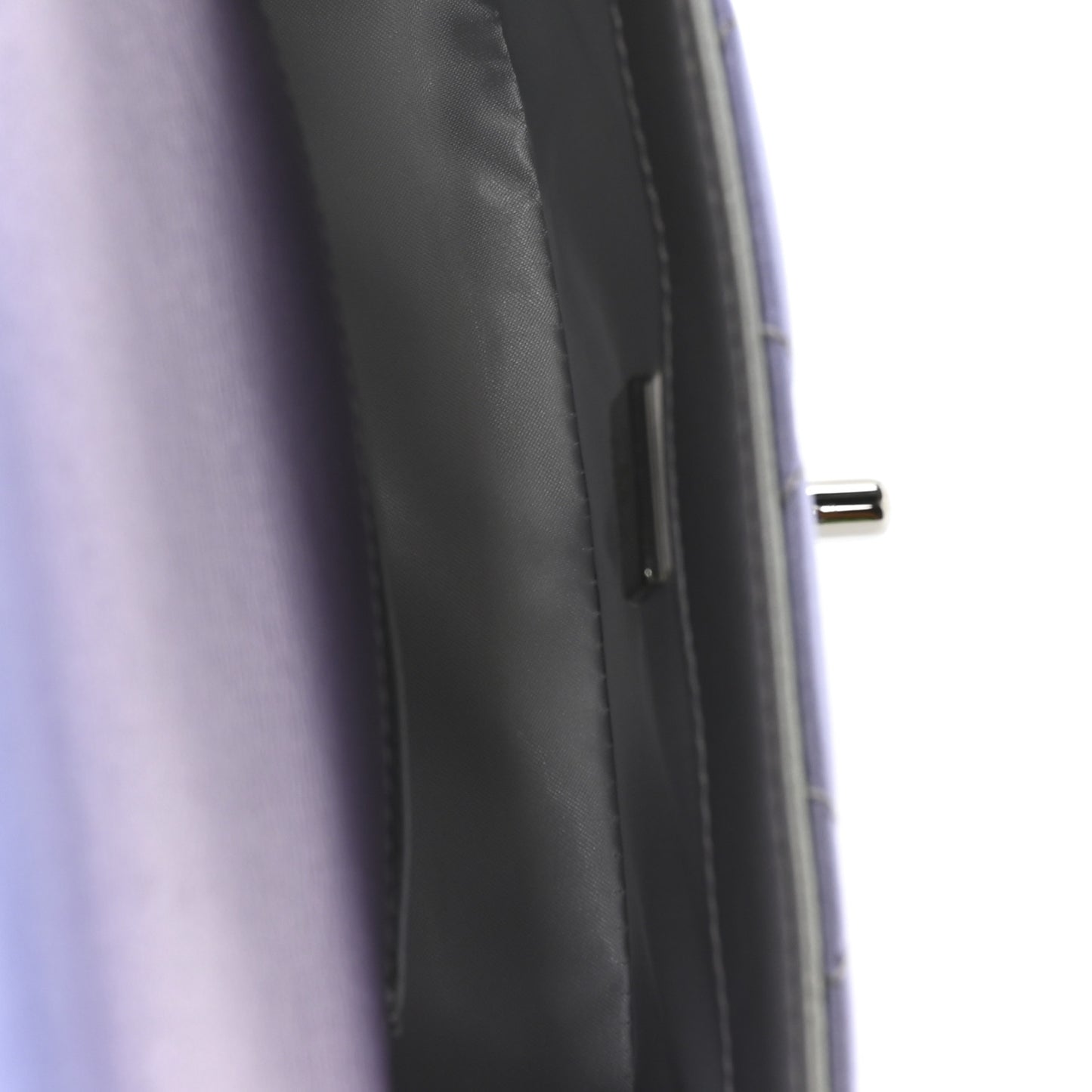 Gradient Metallic Calfskin Quilted Clutch Silver Blue Yellow Purple