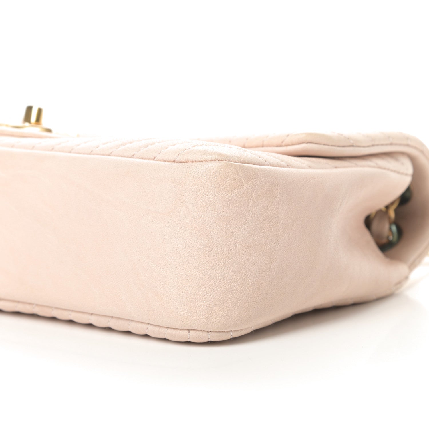 Chanel Wrinkled Lambskin Chevron Quilted Medium Flap Beige 10 of 10