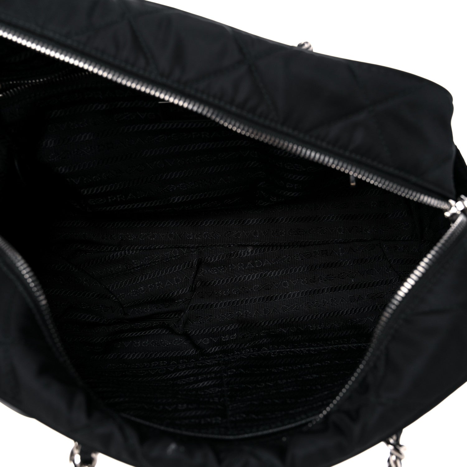 Prada Nylon Tessuto Impuntu Quilted Shoulder Bag Black 11 of 15
