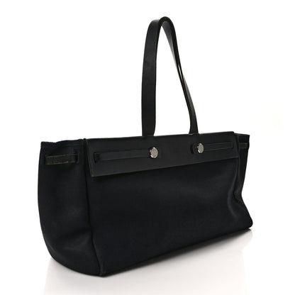 Hermes Toile Vache Hunter Herbag Cabas MM Black 3 of 16