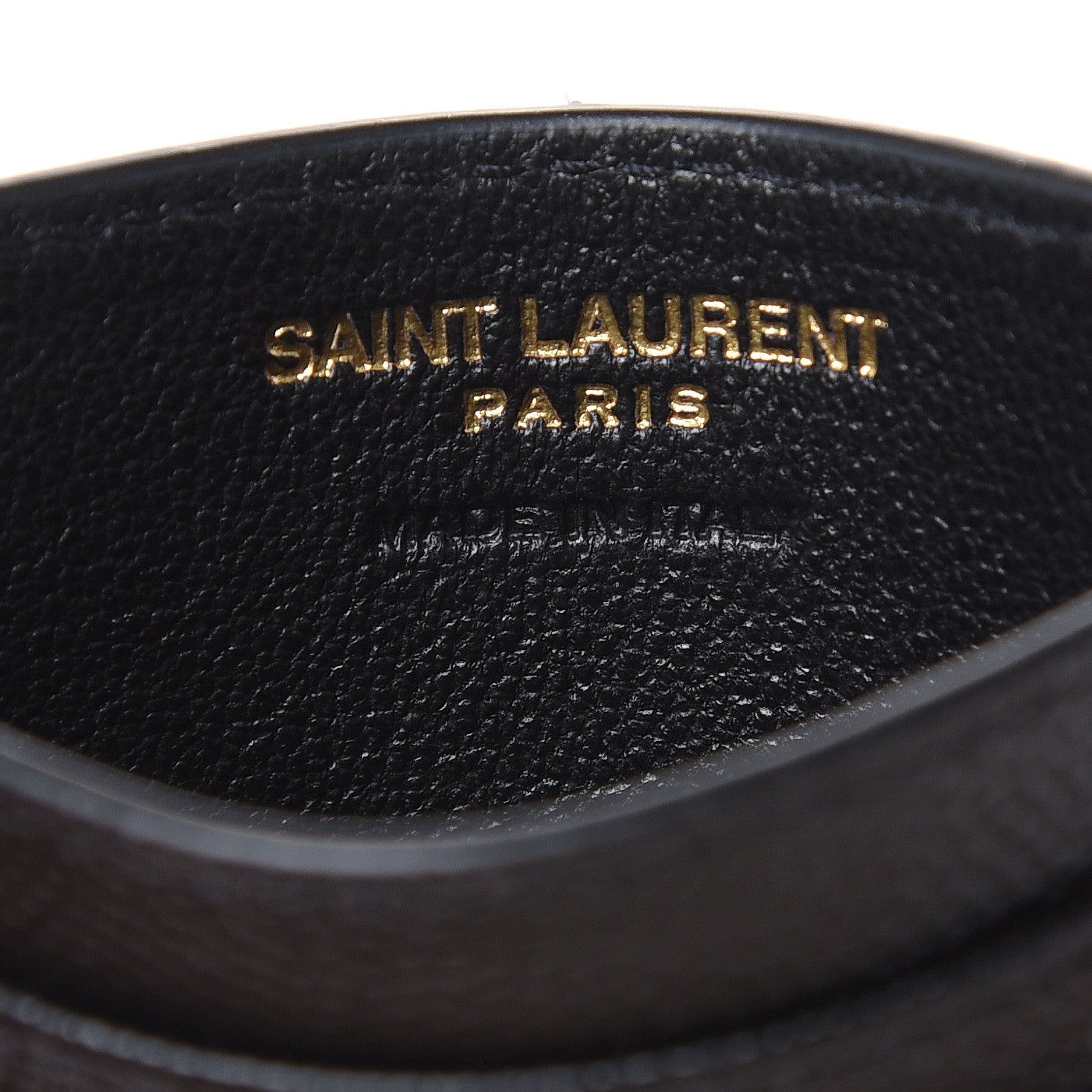 Saint Laurent Grain De Poudre Matelasse Chevron Monogram Credit Card Case Black 6 of 8