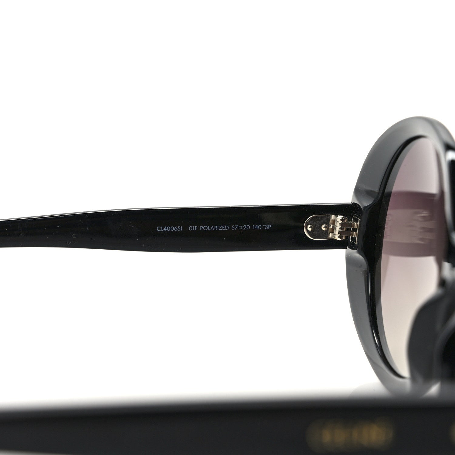 Celine Acetate Polarized Oval Sunglasses CL 400651 Black 6 of 6